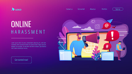 Image showing Internet shaming concept landing page.