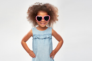 Image showing little african girl in heart shaped sunglasses