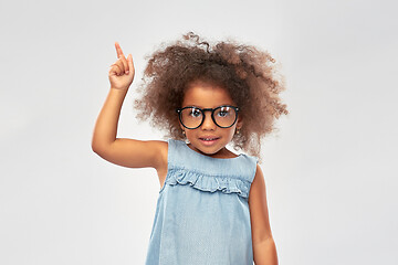 Image showing happy little african american girl in glasses