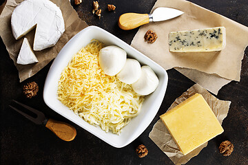 Image showing Different types of cheese