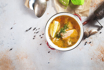 Image showing salmon soup