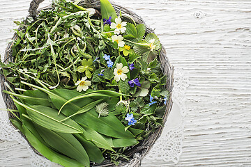 Image showing Salad spring ingredients