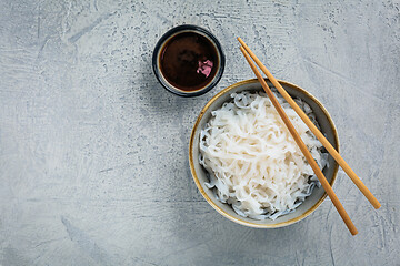 Image showing Shirataki noodles - gelatinous traditional Japanese noodles made from the konjac yam