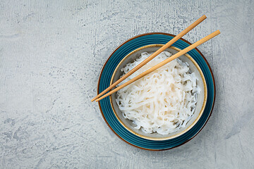 Image showing Shirataki noodles - gelatinous traditional Japanese noodles made from the konjac yam