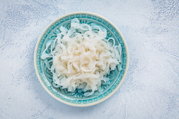 Image showing Shirataki noodles - gelatinous traditional Japanese noodles made from the konjac yam