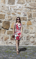 Image showing Young Woman Walking