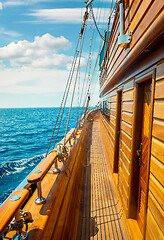 Image showing Yacht in red sea