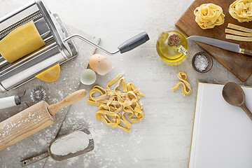 Image showing Making pasta