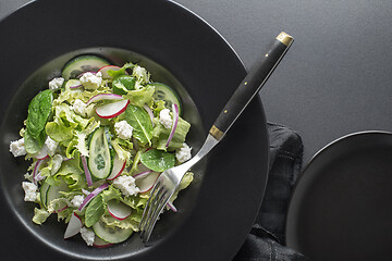 Image showing Salad fresh curd cheese