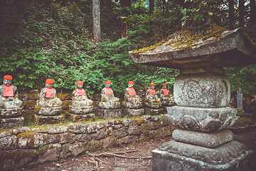 Image showing Narabi Jizo statues, Nikko, Japan