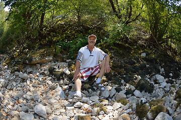 Image showing senoir male hiker