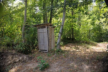 Image showing wooden retro outdoor toilet