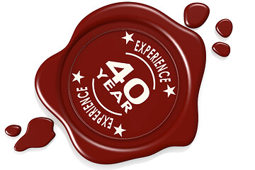 Image showing Label seal of 40 Year experience