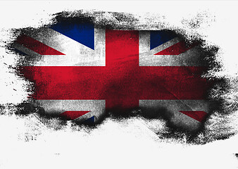 Image showing United Kingdom flag painted with brush