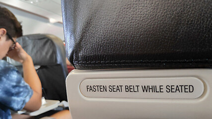 Image showing Fasten the seat belt sign