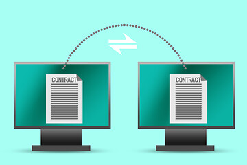 Image showing Exchange of contract via online