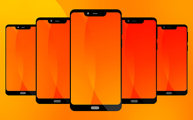 Image showing Smart phone with orange screen