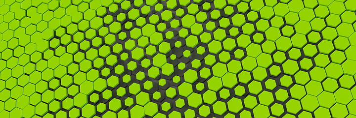 Image showing green yellow hexagon background