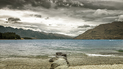 Image showing scenery at Lake Te Anau, New Zealand