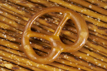 Image showing salt sticks and pretzel