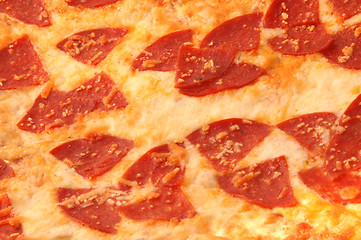 Image showing brick oven pizza macro