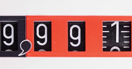 Image showing Numbers spinning in old counter