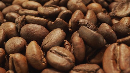 Image showing Roasted coffee beans un camera motion