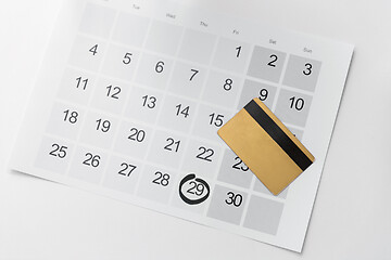 Image showing black friday sale date on calendar and credit card