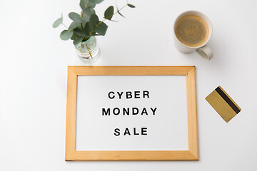 Image showing board with cyber monday sale words and credit card