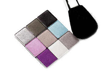 Image showing Eyeshadow Palette and Brush 