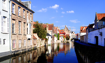 Image showing View from Augustijnenbrug Bridge. Bruges, Belgium