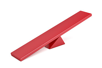 Image showing Empty red seesaw