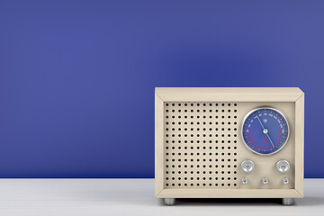 Image showing Wood radio in retro style