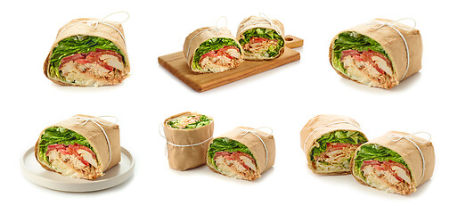 Image showing chicken wrap sandwich