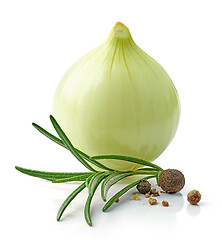 Image showing fresh raw peeled onion