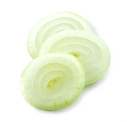 Image showing fresh raw peeled onion slices