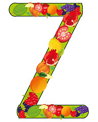 Image showing Decorative letter Z fruit on white background is insulated