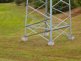 Image showing Lower part of a large electric support on a nature background