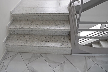 Image showing Detail of stairwell in shades of gray