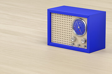 Image showing Blue retro radio