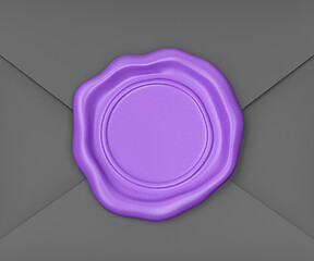 Image showing Envelope sealed with purple wax