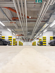 Image showing Underground parking with cars