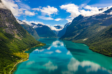 Image showing lovatnet lake Beautiful Nature Norway.