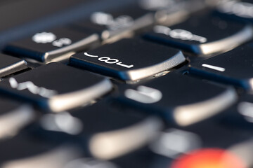 Image showing Macro shot of black keyboard focus on 8 key