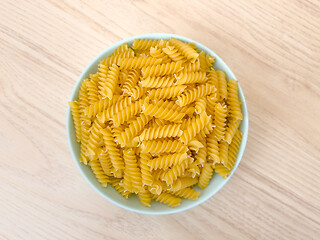 Image showing Raw pasta in bowl