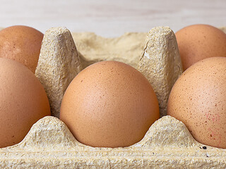 Image showing Eggs in a box