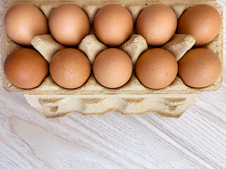 Image showing Eggs in a box