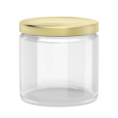 Image showing Glass jar with golden cap