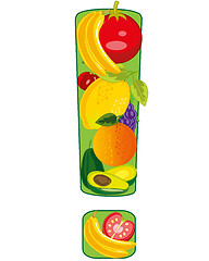 Image showing Decorative exclamation point from fruit and vegetables