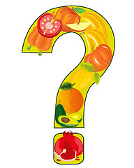 Image showing Decorative sign question from fruit and vegetables